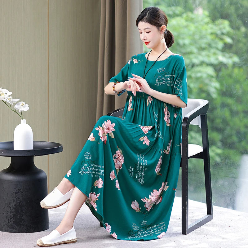 Summer Dresses Cotton Vintage Casual Print LADYLYS