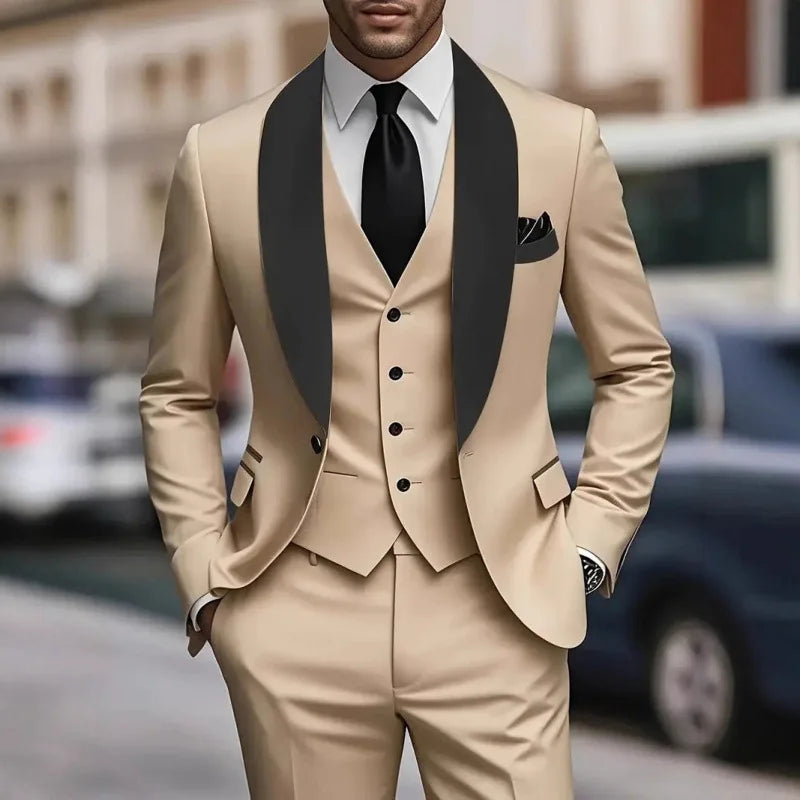 Men's Three-Piece Suit Wedding Groomsmen Formal Wear LADYLYS