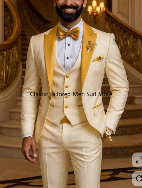 Quality Men's Suit  Fit Tuxedo 3 Pieces trends LADYLYS