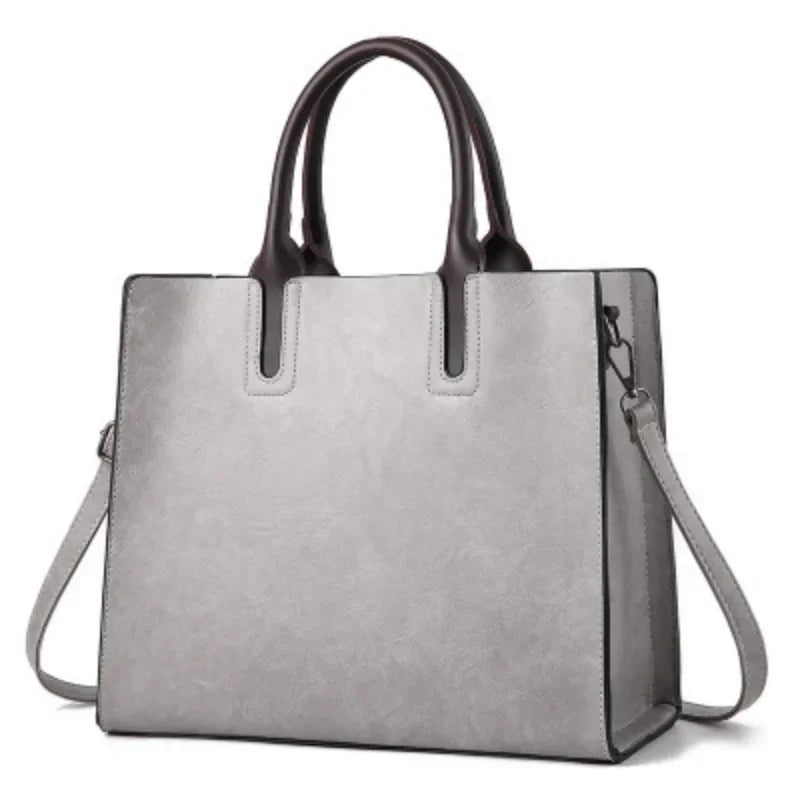 Women's PU Leather Tote Bag – Large Capacity Shoulder Bag
