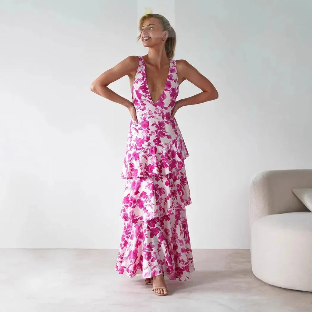 Sexy Deep V-neck Backless Strapless Dress LADYLYS