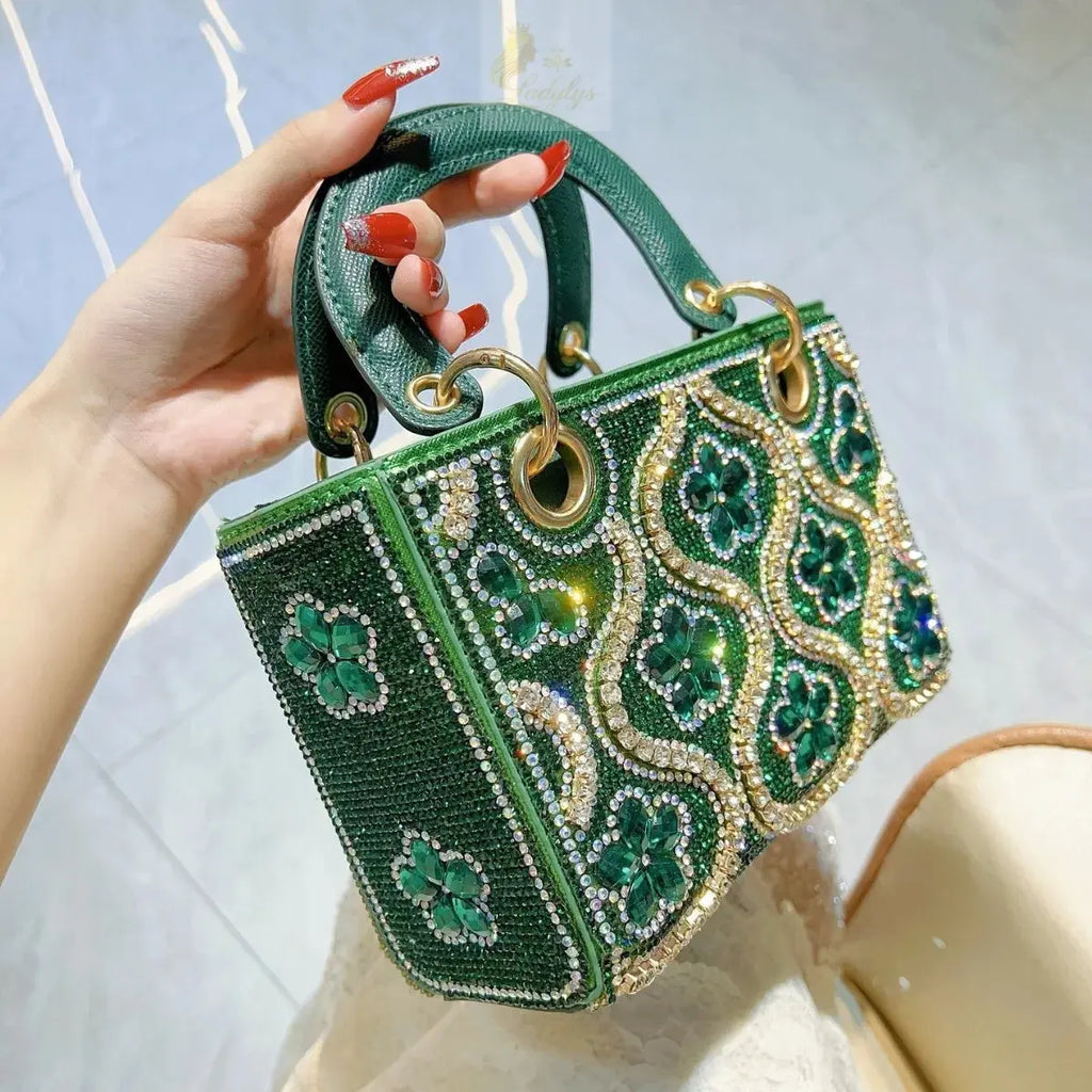 Luxury Women Shoulder Crossbody Evening Handbag Diamond Decoration Long Chain Bag LADYLYS