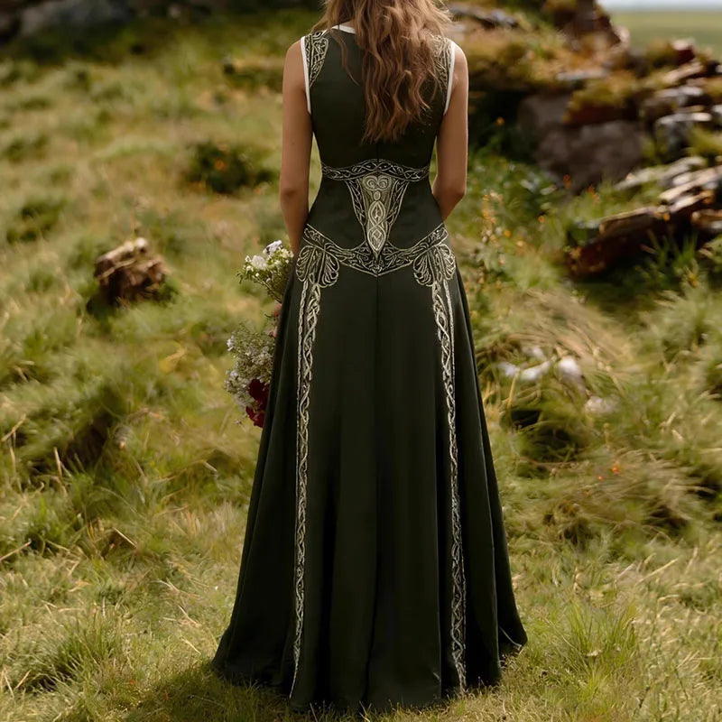 Ethnic summer Retro Print Swing Maxi Dress LADYLYS