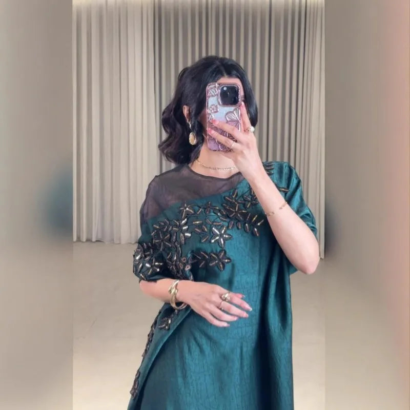 Abaya for Women Floral Lace Ethnic Moroccan Dress Muslim Dubai Attire Islamic Clothes LADYLYS