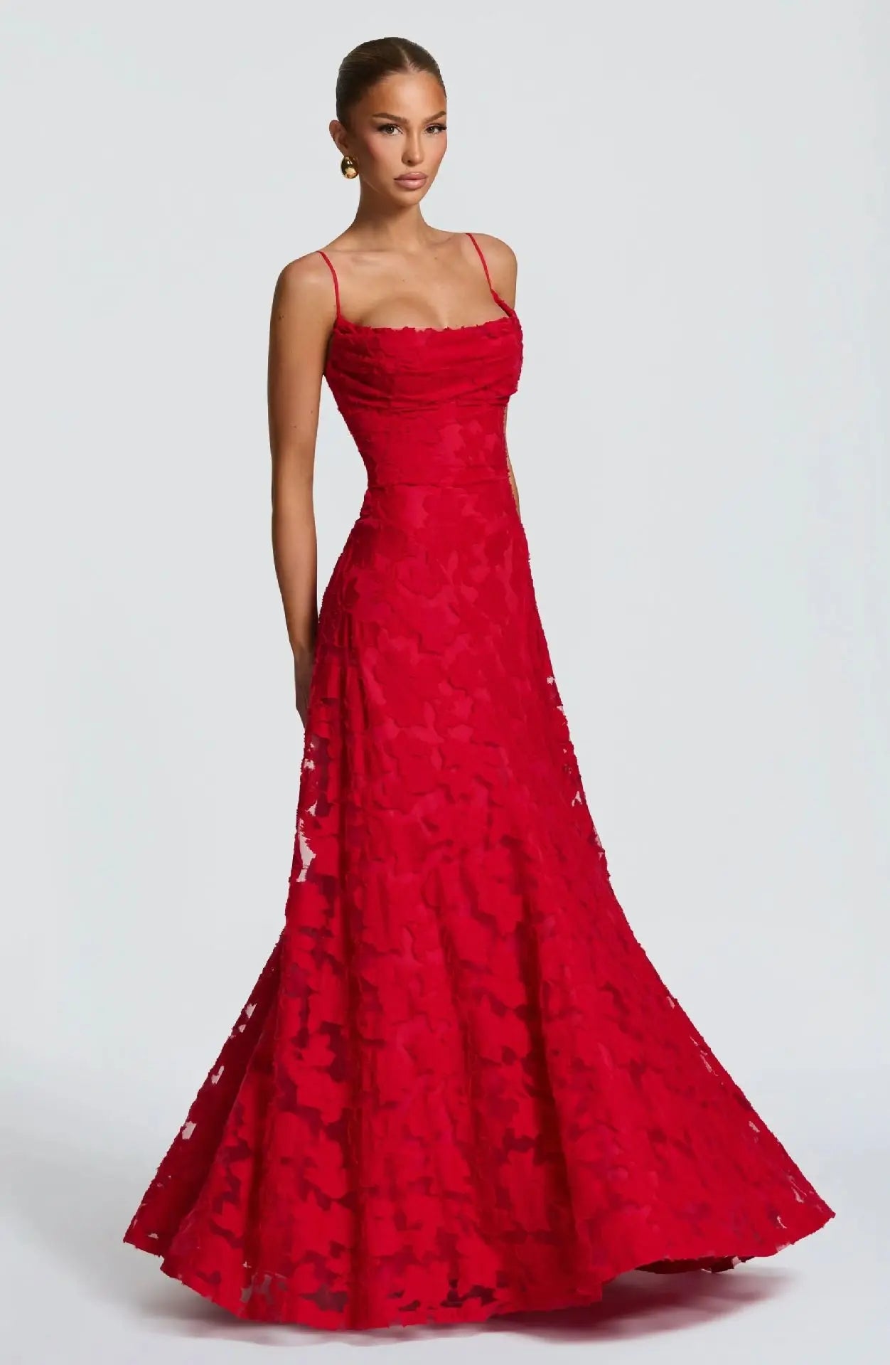 Jacquard Chiffon Long Dress Women's Backless Bandage LADYLYS