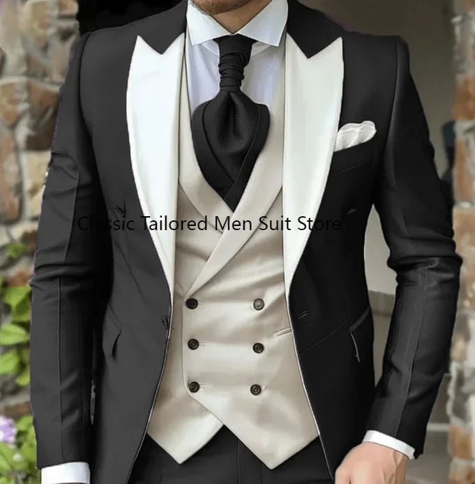 Elegant Wedding 3 Piece Jacket Pants Vest Full Set Luxury LADYLYS