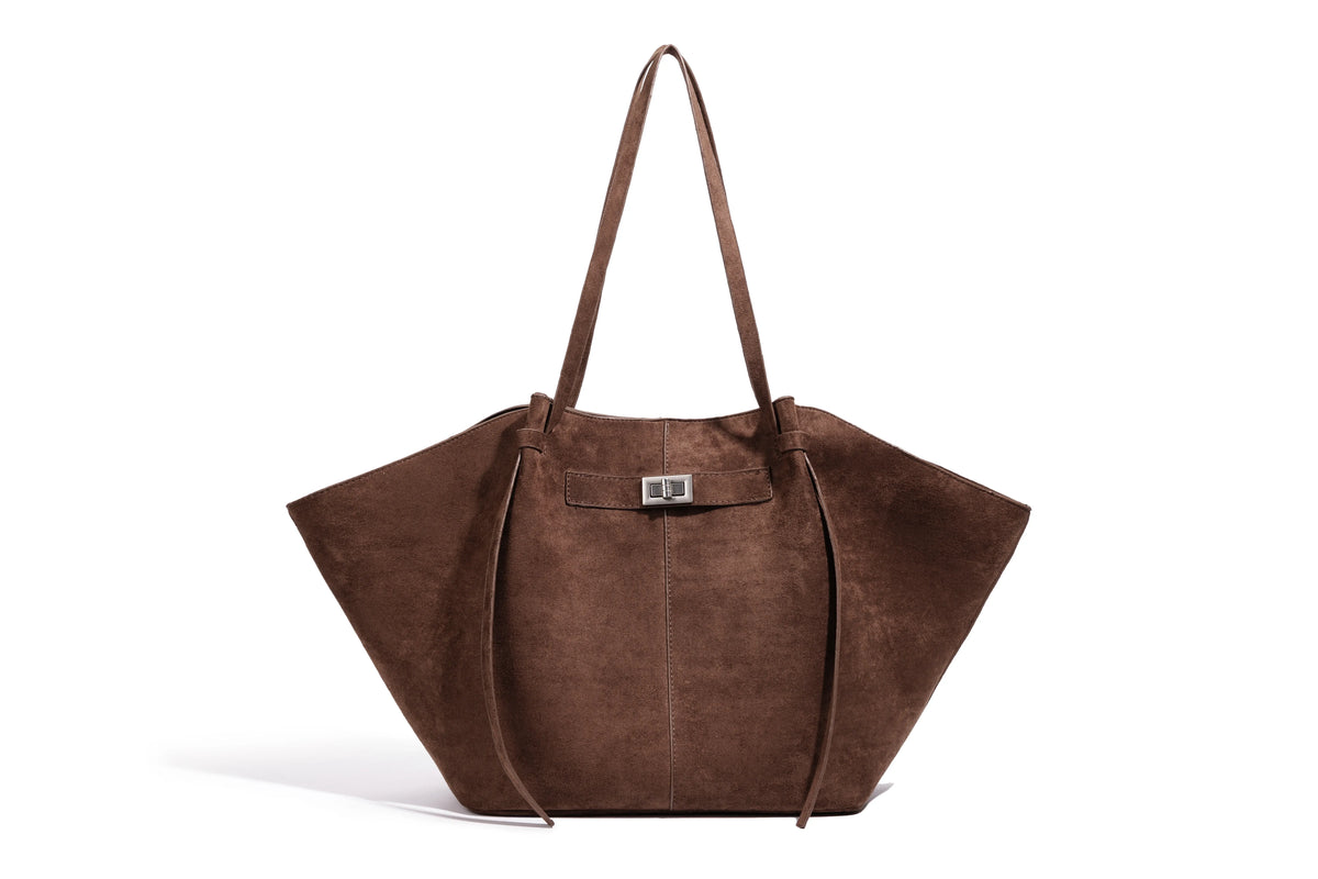 Women's Large Soft Tote Bag with Lock Detail