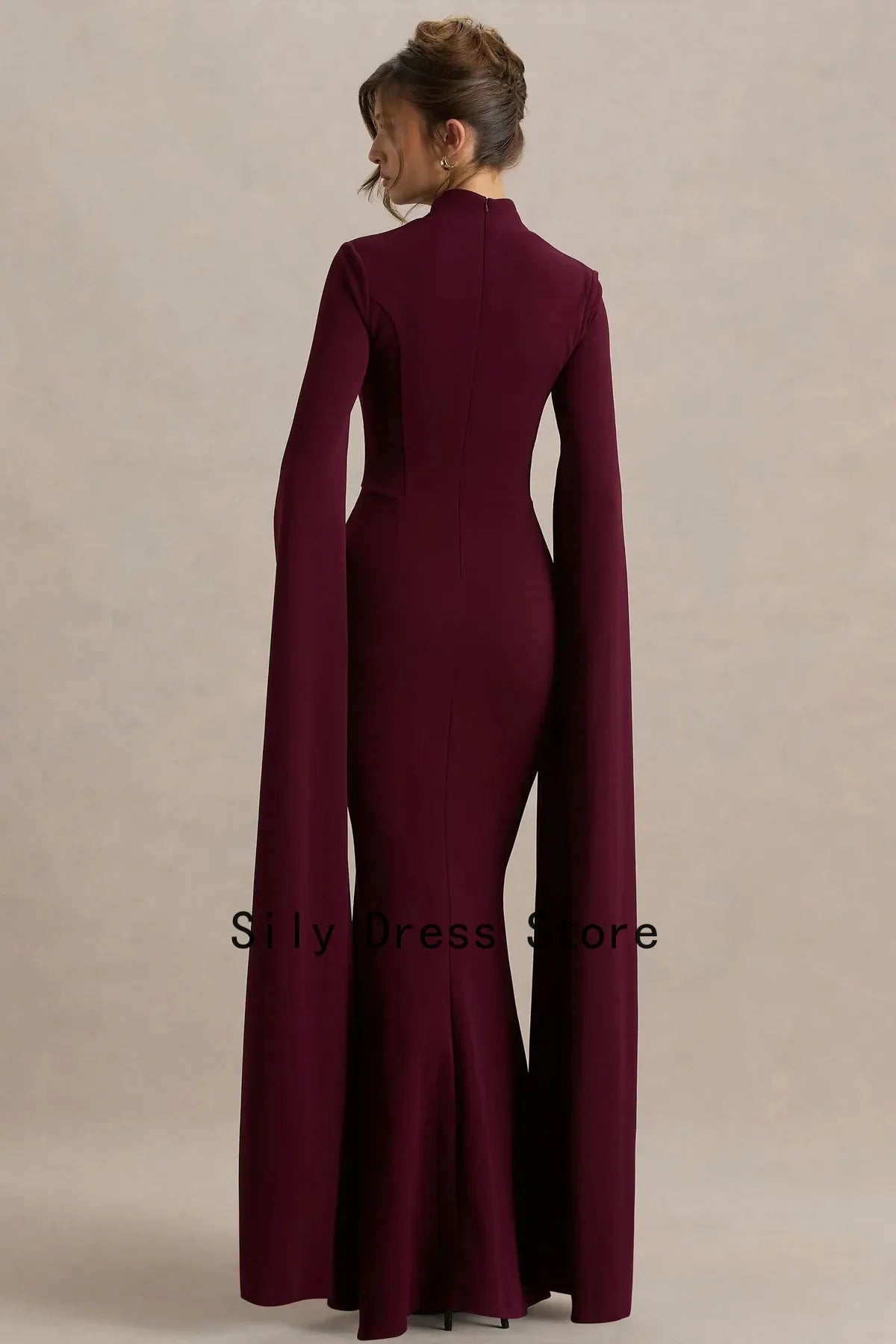 Square-Neck Ruched Mermaid Evening Dress