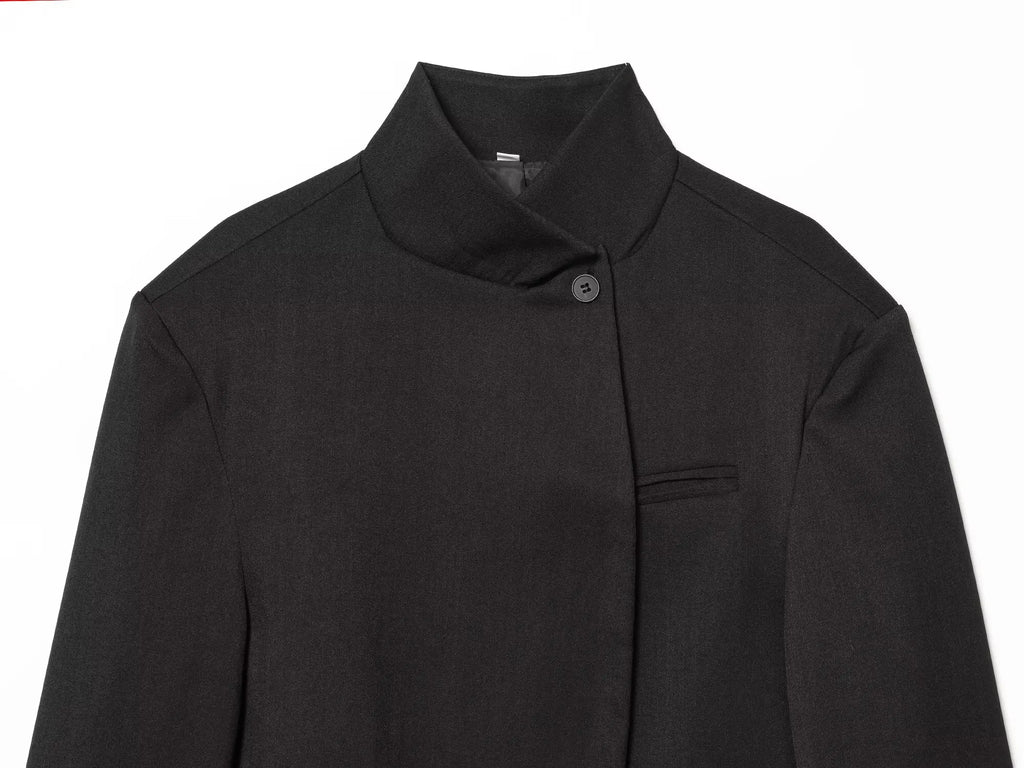 Women's Single-Button Stand Collar Blazer