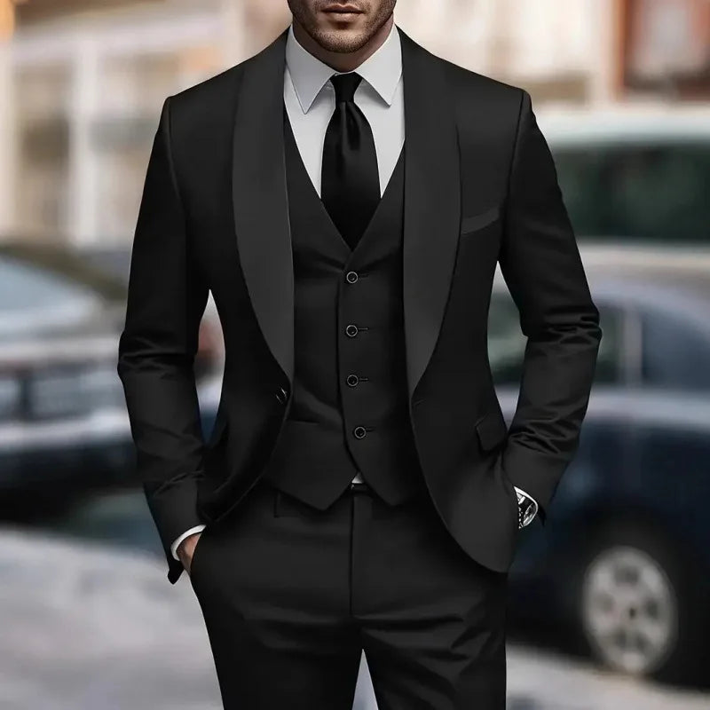Men's Three-Piece Suit Wedding Groomsmen Formal Wear LADYLYS