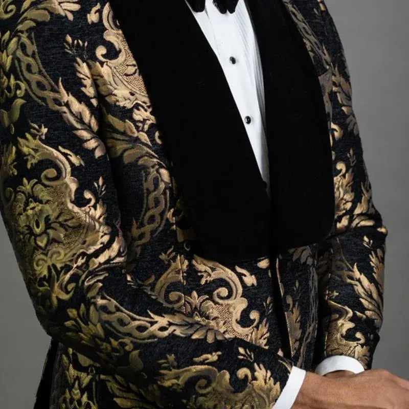 Floral Wedding Groom Tuxedo 2 Pcs Slim Fit Men Suits LADYLYS