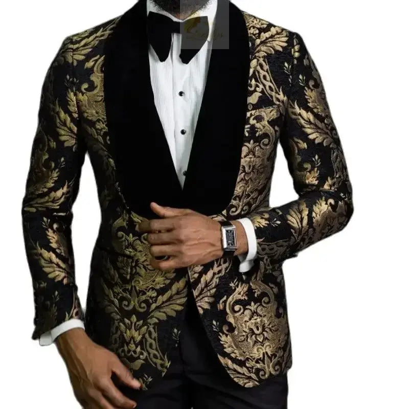 Floral Wedding Groom Tuxedo 2 Pcs Slim Fit Men Suits LADYLYS