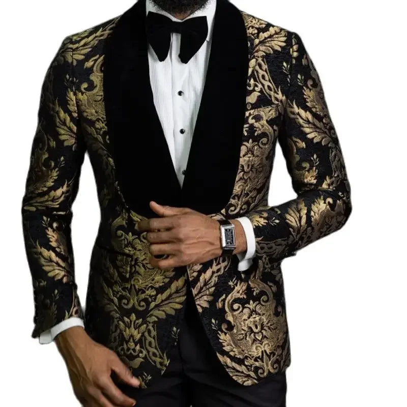 Floral Wedding Groom Tuxedo 2 Pcs Slim Fit Men Suits LADYLYS