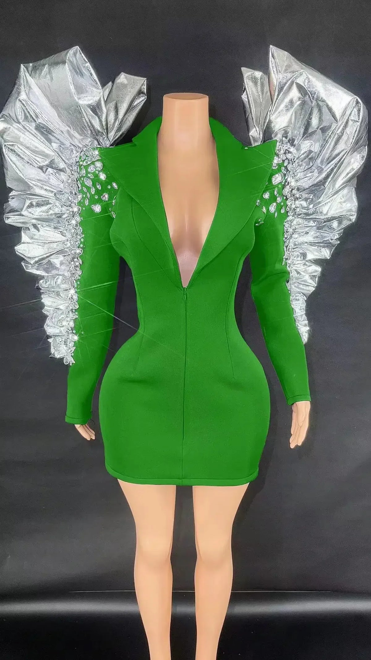 Women's Rhinestone Fringe Blazer-Style Mini Dress