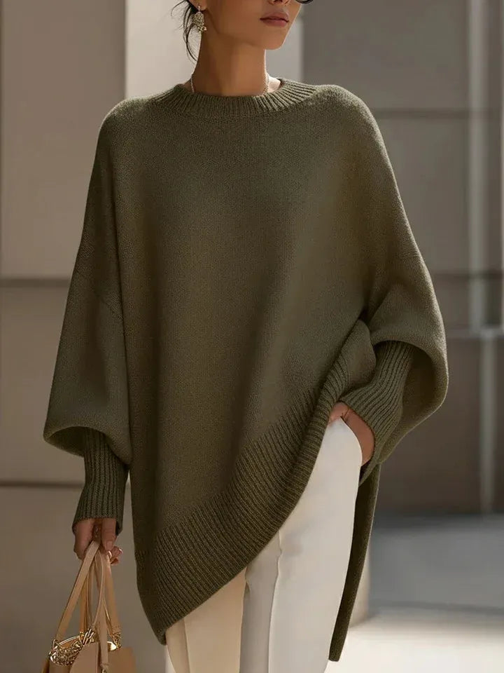 Women's Relaxed-Fit Crew Neck Knitted Sweater