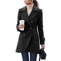 Women's Vintage Double-Breasted Jacket with Pockets