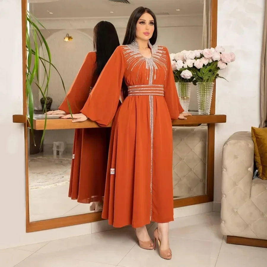 Luxury Abaya Diamonds Muslim Elegant Women Dresses LADYLYS