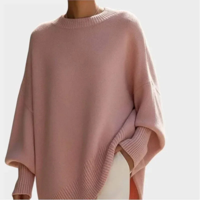 Women's Relaxed-Fit Crew Neck Knitted Sweater