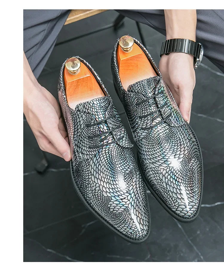 Casual Men's Leather Shoes Plus Size New Model Pointed Trendy Style LADYLYS