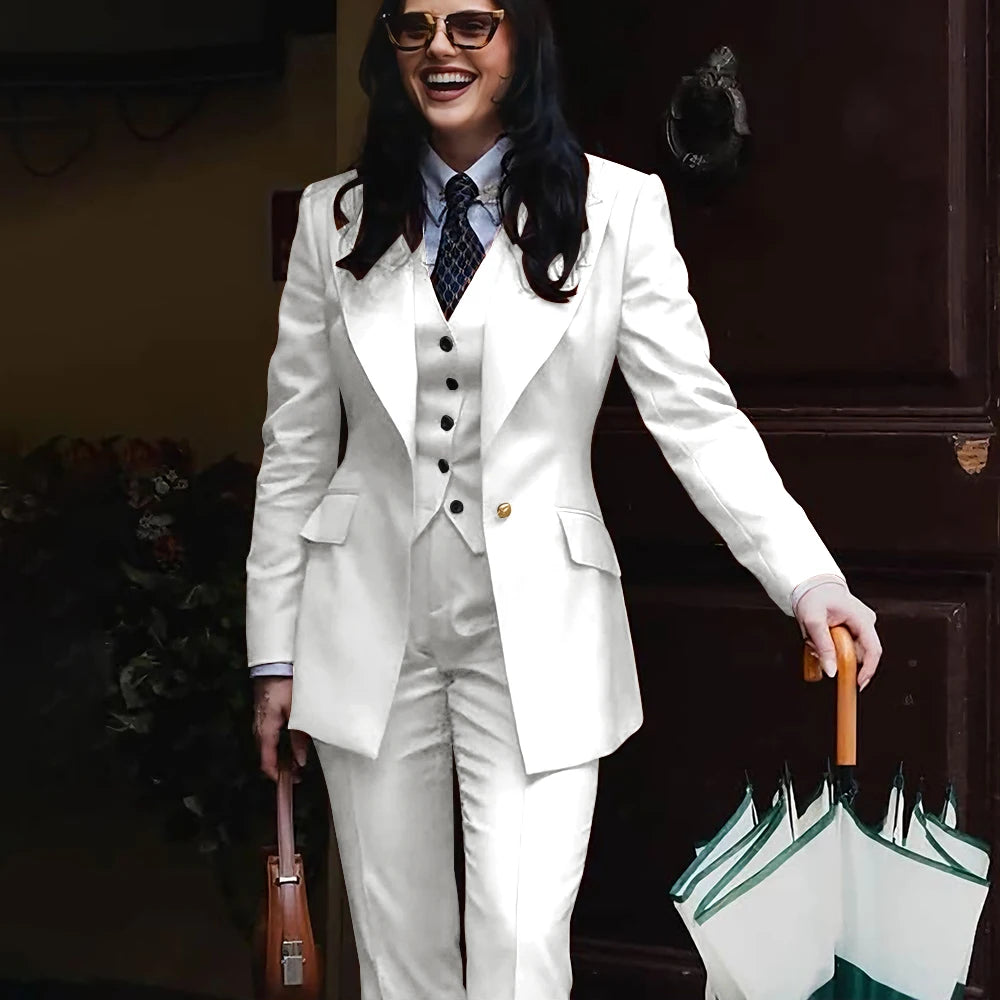 Women's Jacket Pant Sets 3Piece Suit Single Button Professional Outerwears LADYLYS