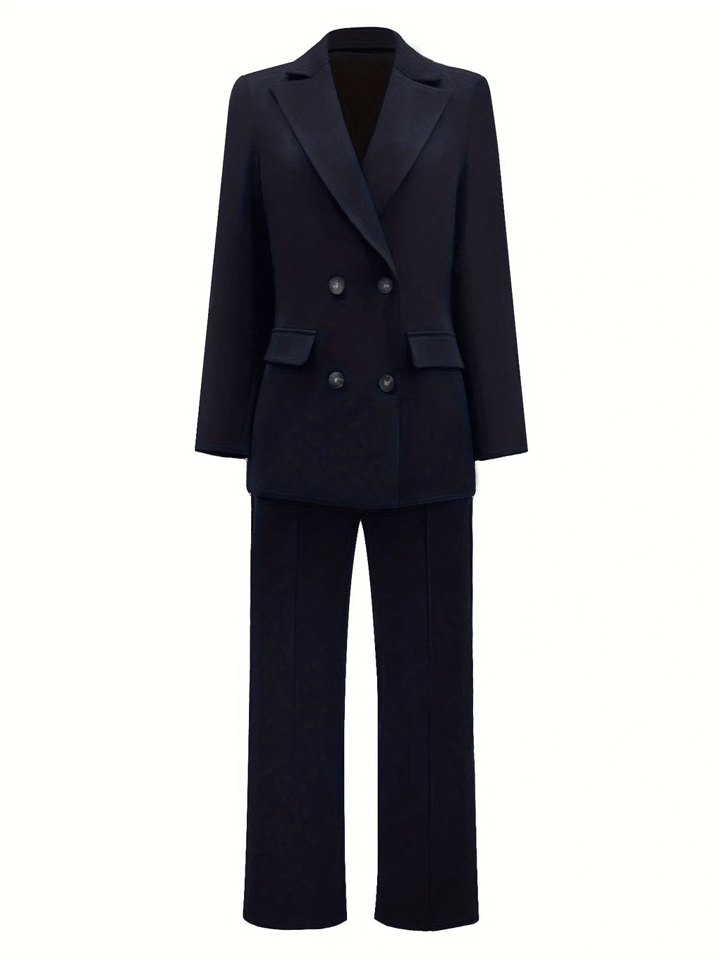 Elegant Casual Blazer Jacket And Straight-Leg Pants Suit Set LADYLYS