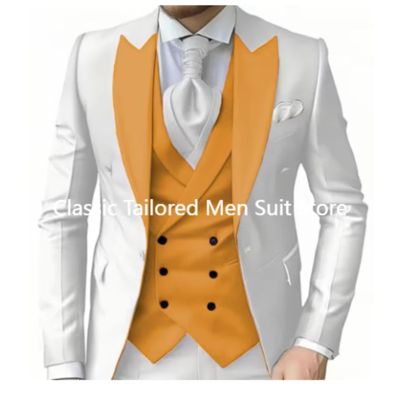 Elegant Wedding 3 Piece Jacket Pants Vest Full Set Luxury LADYLYS