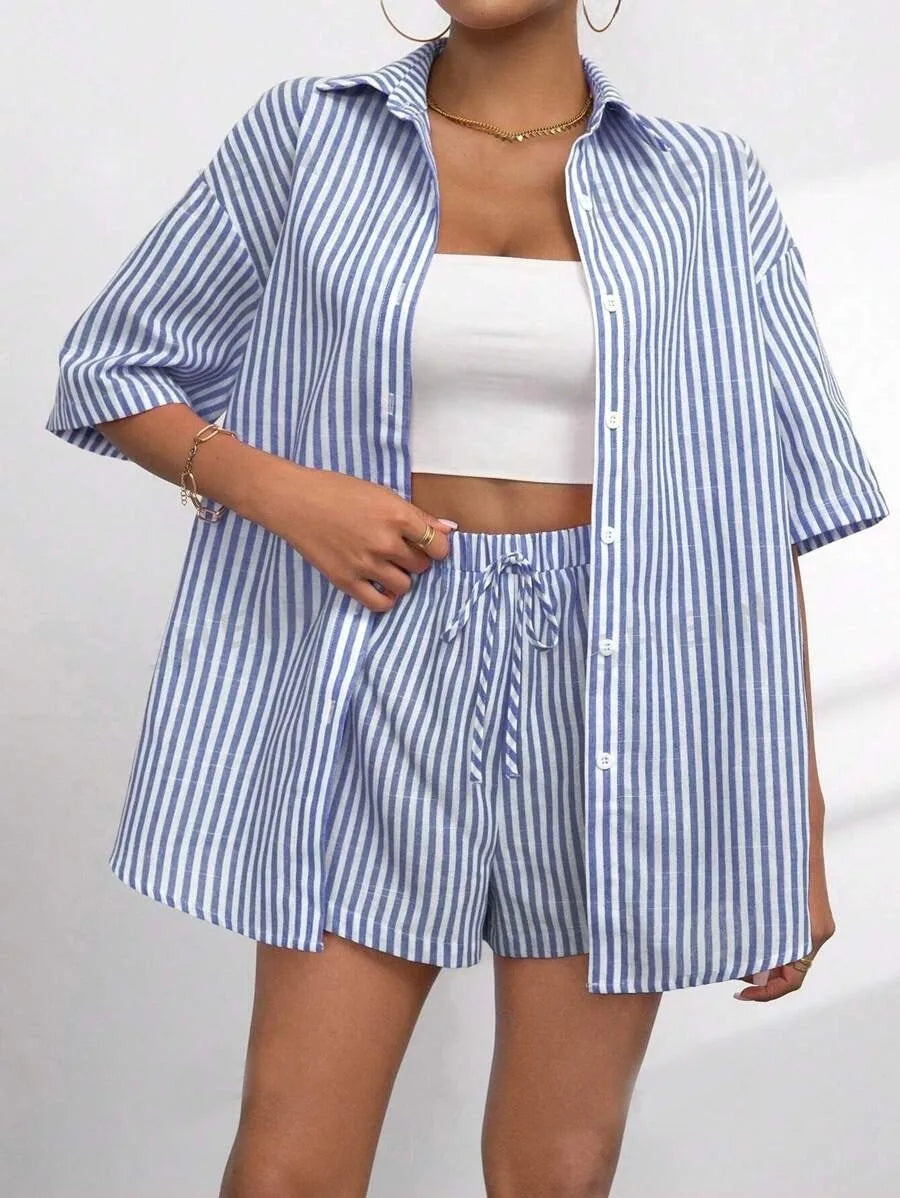 Set for spring and summer, featuring a collared button up cardigan LADYLYS