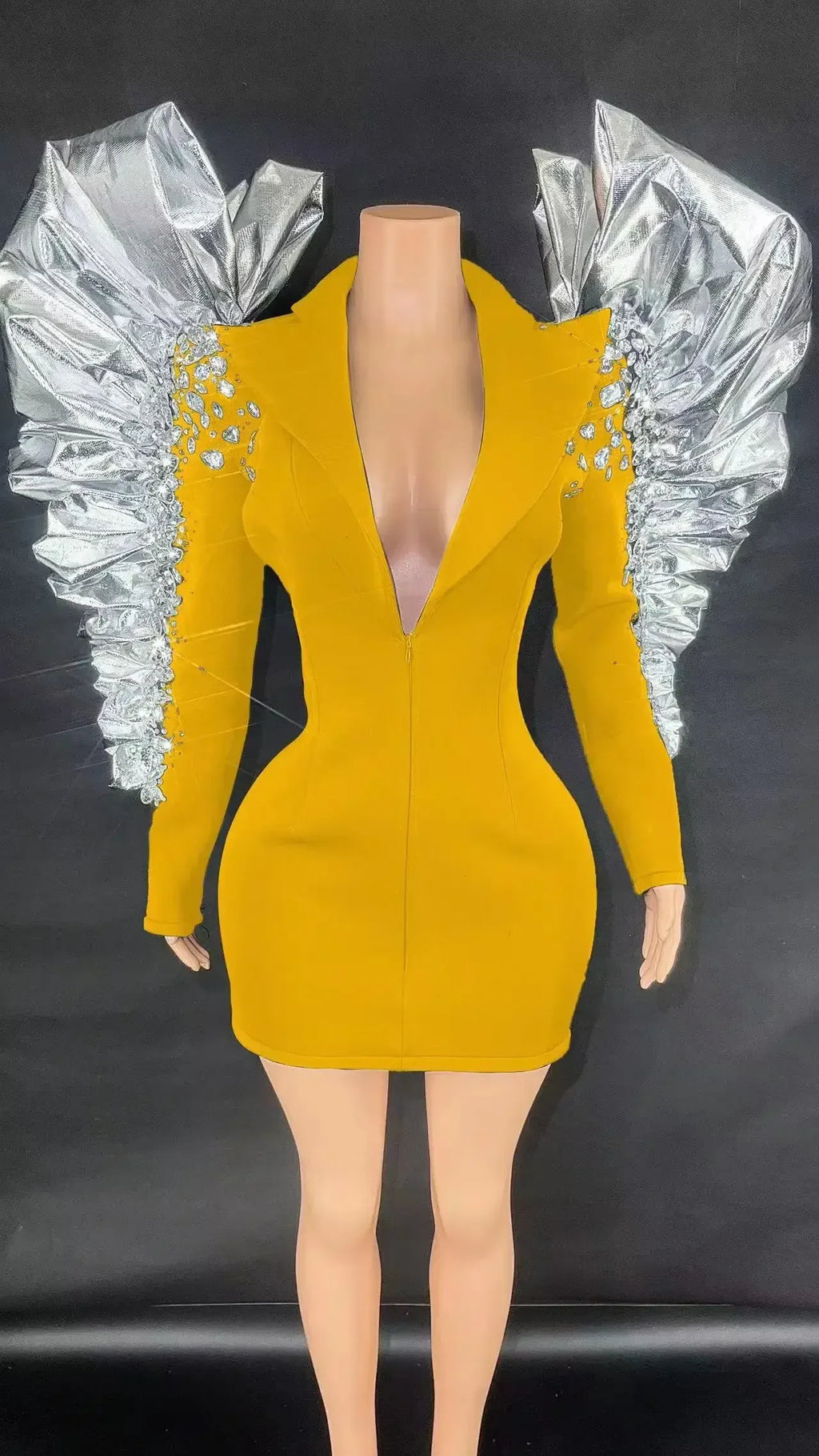 Women's Rhinestone Fringe Blazer-Style Mini Dress