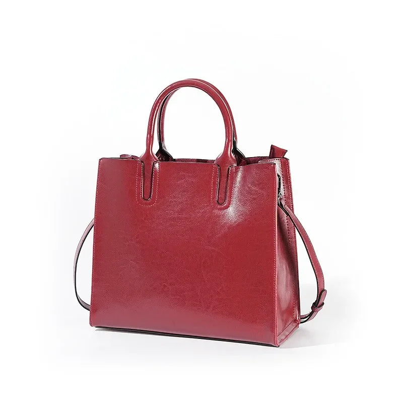Genuine Leather Shoulder Bag for Women – Coffee Brown & Wine Red
