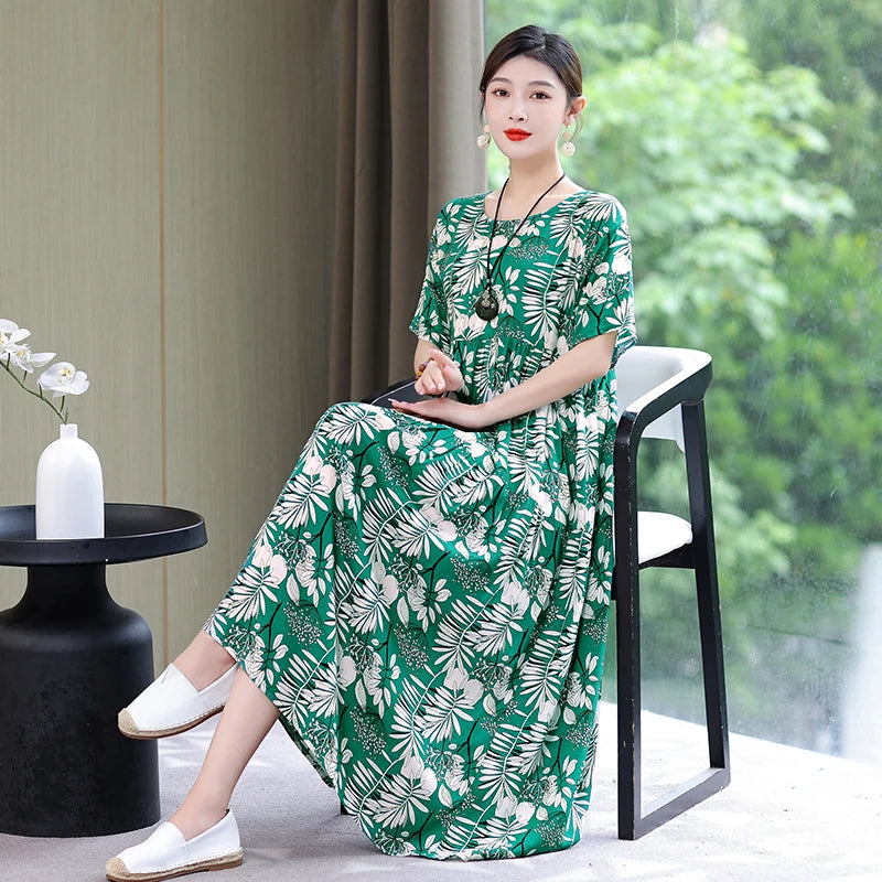 Summer Dresses Cotton Vintage Casual Print LADYLYS