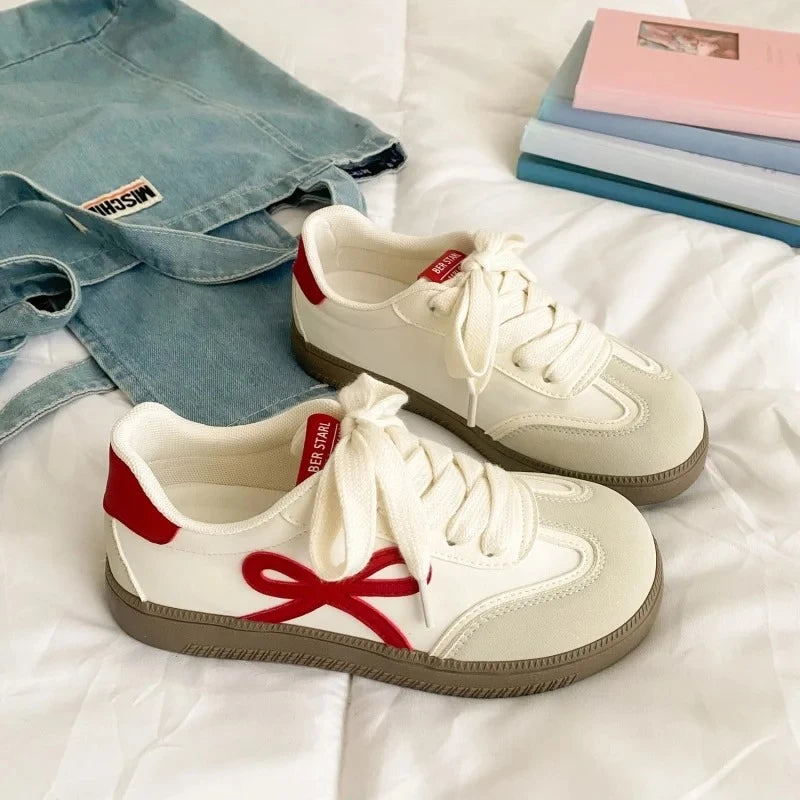Women's Thick-Soled Retro Casual Sneakers – Patchwork PU Training & Sports Shoes