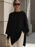 Women's Relaxed-Fit Crew Neck Knitted Sweater