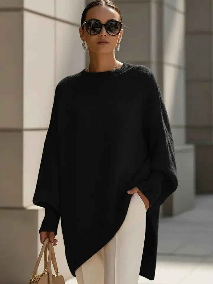 Women's Relaxed-Fit Crew Neck Knitted Sweater