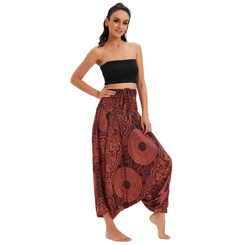 Bohemian Women Pantalones Rayon Harem Baggy Boho Yoga Beach Wear LADYLYS