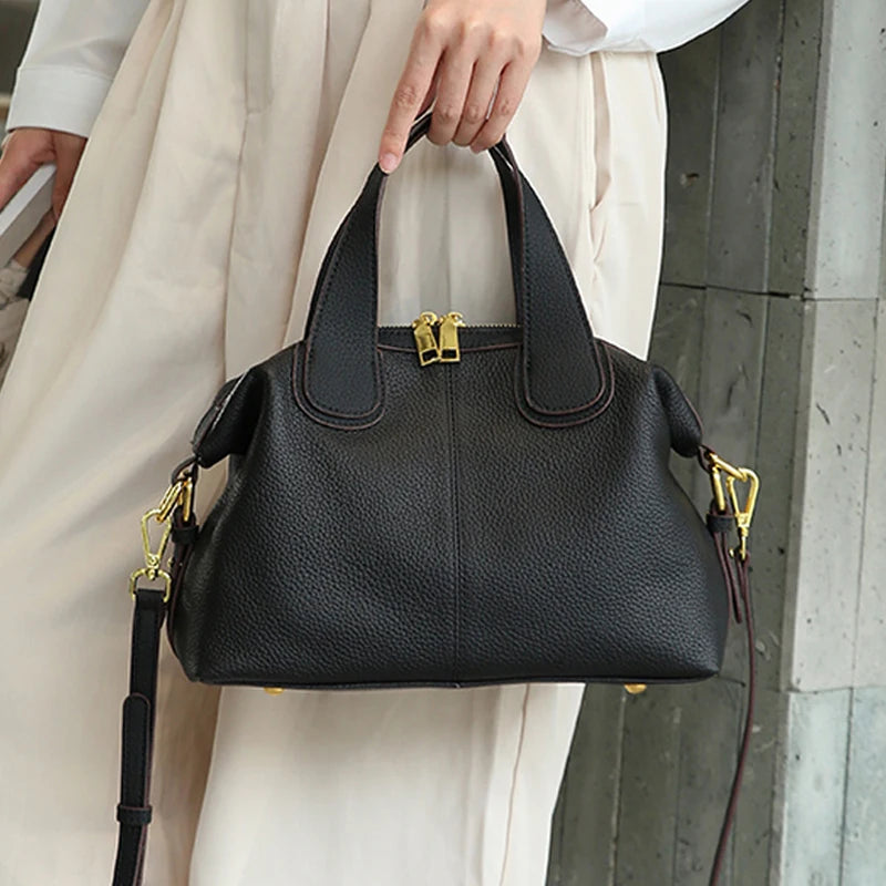 Natural Cow Leather Bag Female Retro Cowhide Crossbody LADYLYS