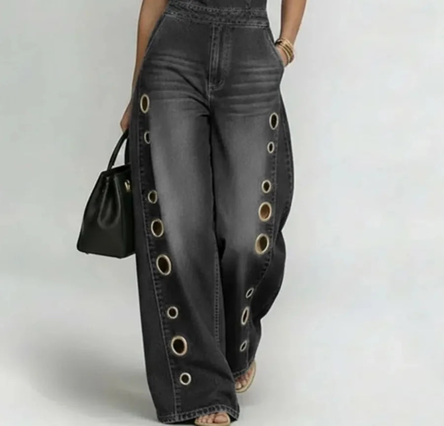 New Spring/Summer Fashion Casual Sleeveless O-neck Hollow Out Pockets Solid Color Slim Fit Ankle-Length Demin Jumpsuits,3 Colors LADYLYS