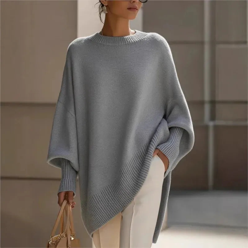 Women's Relaxed-Fit Crew Neck Knitted Sweater