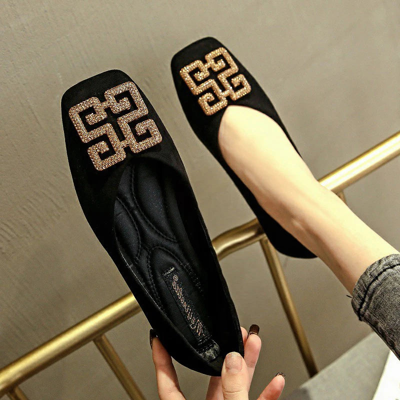 Women's Flat Loafers – Square Toe Slip-On Shoes | Spring & Autumn Collection