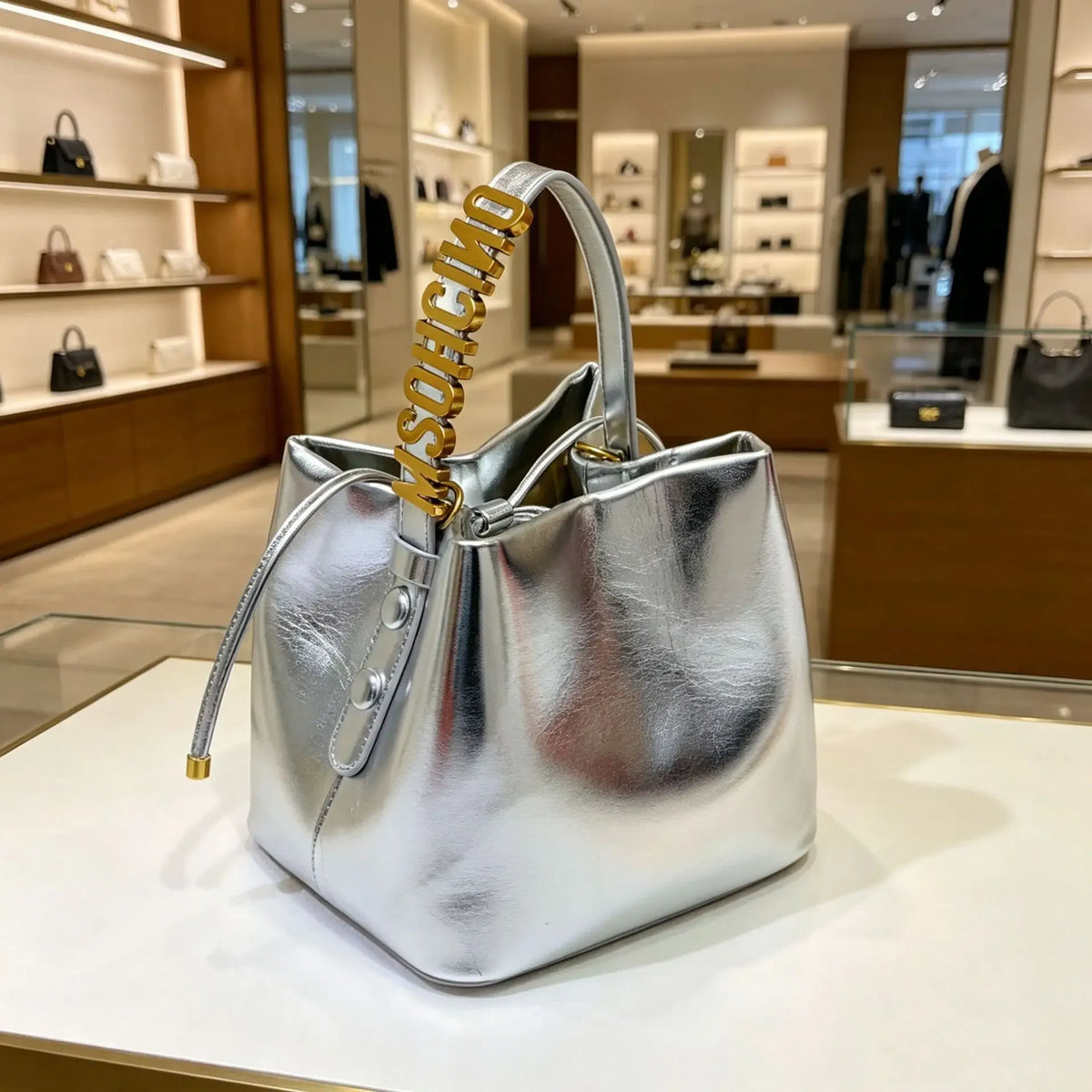 Solid-Colour Diaper Bag with Zip Closure