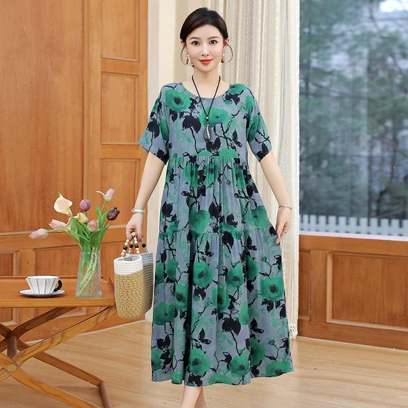 Summer Dresses Cotton Vintage Casual Print LADYLYS