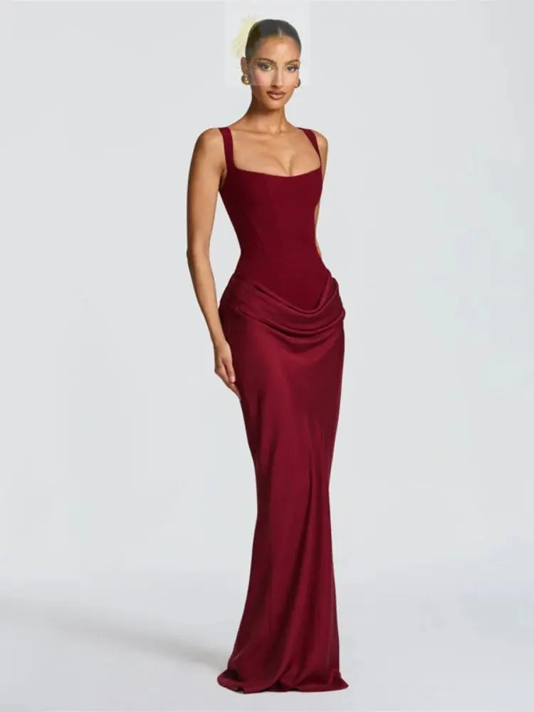 Sexy Solid Pleated Strapless Dress Lady Chic Off-shoulder Backless LADYLYS