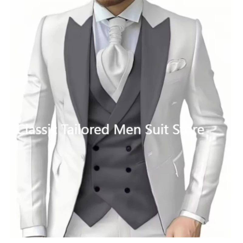 Elegant Wedding 3 Piece Jacket Pants Vest Full Set Luxury LADYLYS