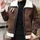 Men's PU Leather Jacket – Faux Fur Collar, Fleece-Lined, Windproof, Korean Slim Fit
