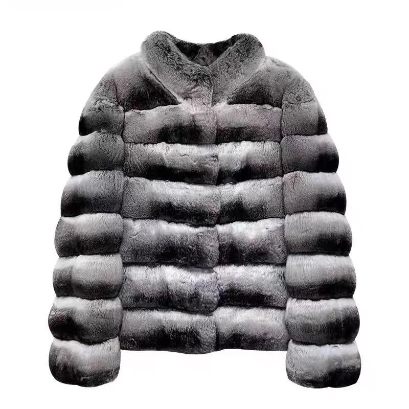 Women's Faux Chinchilla Fur Short Coat — Plush Splicing Outerwear