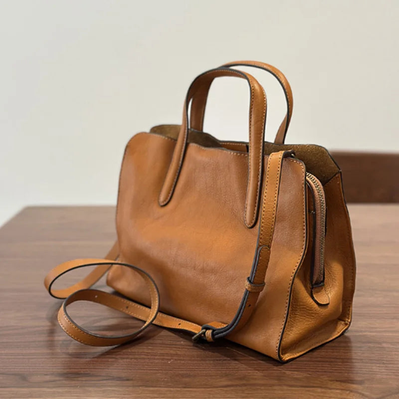 Genuine Leather Crossbody Bag for Women – Small Tote Handbag