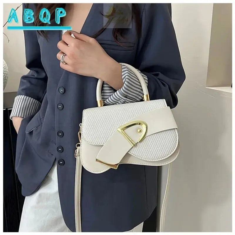 Elegant Minimalist Golden-Tone Hardware Adjustable Durable Handbag LADYLYS
