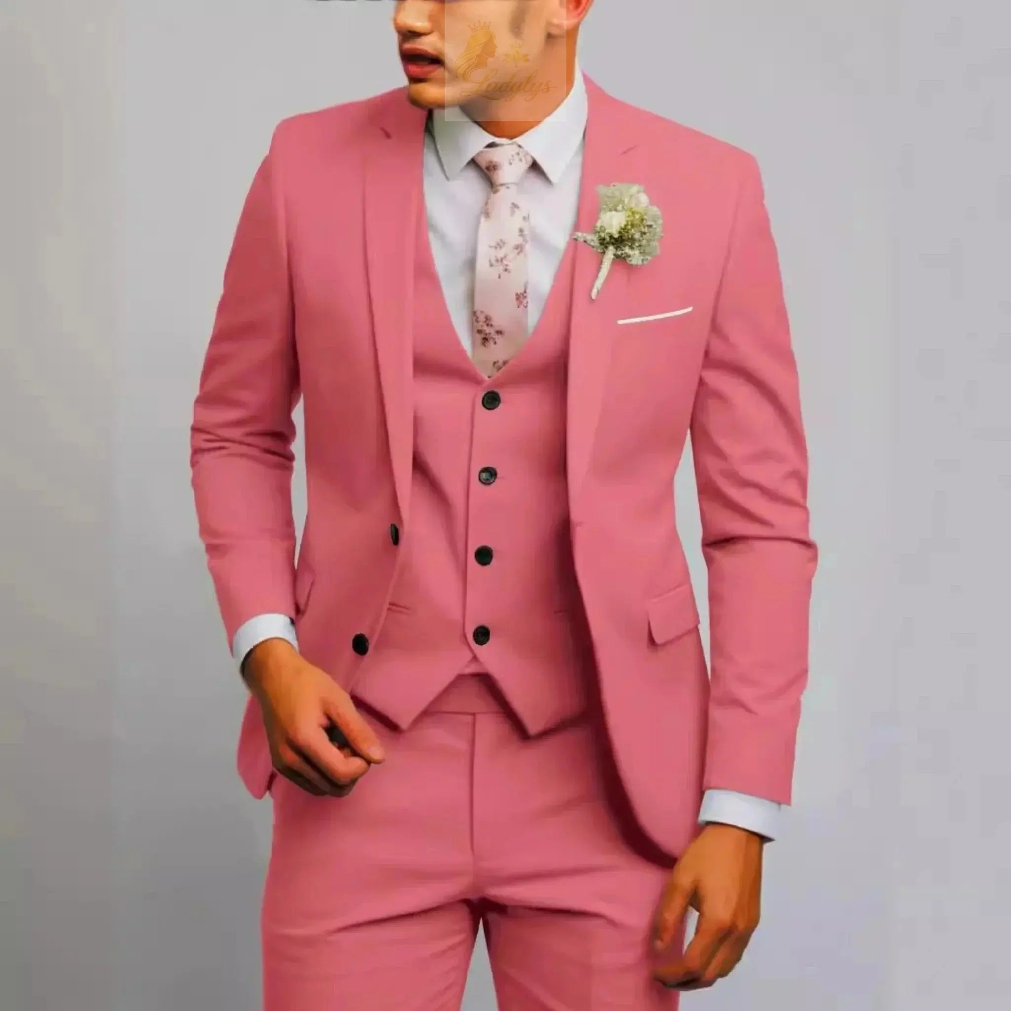 Men's Suits Regular Fit 3 Piece Elegant Tuxedos Set LADYLYS