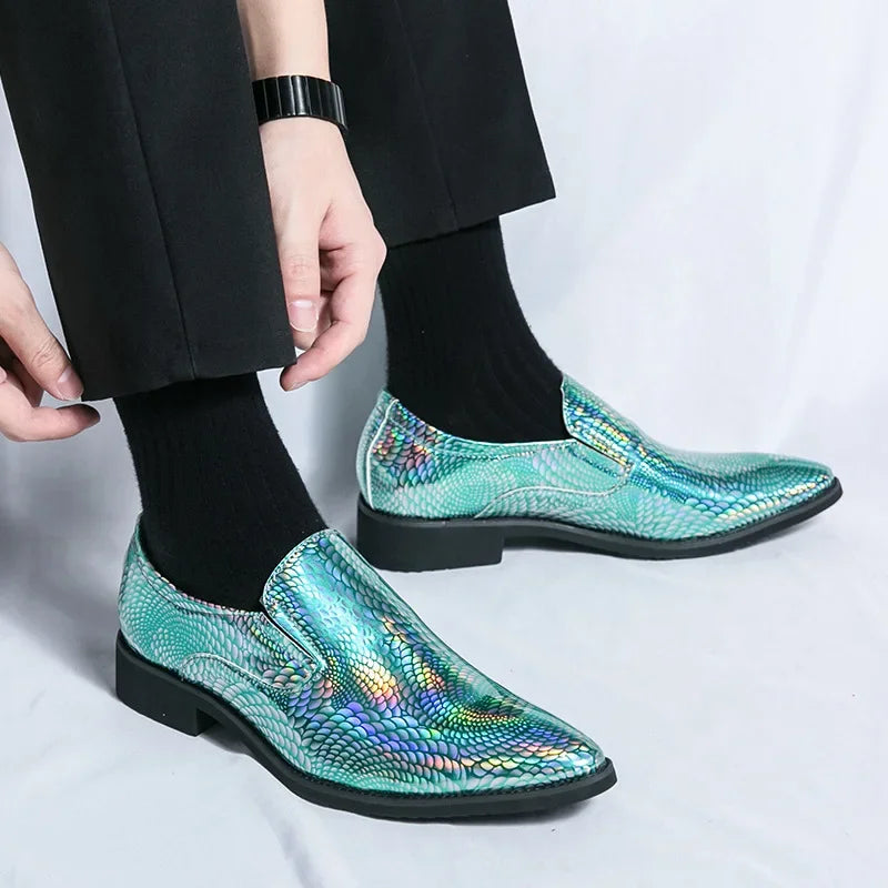 Casual Men's Leather Shoes Plus Size New Model Pointed Trendy Style LADYLYS