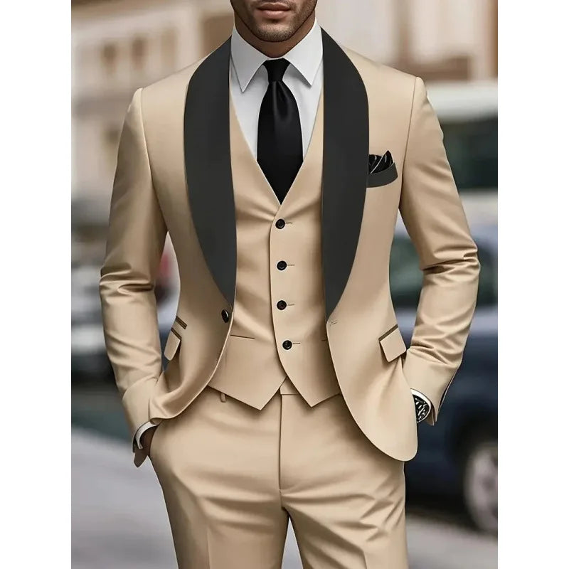 Men's Three-Piece Suit Wedding Groomsmen Formal Wear LADYLYS