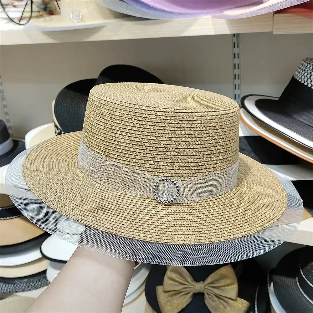 Bucket Hat Summer Hats for Women Fishing Hat Woolen Rhinestone Solid Color Basin Hat Leisure Outdoor Beach Sun Hat LADYLYS